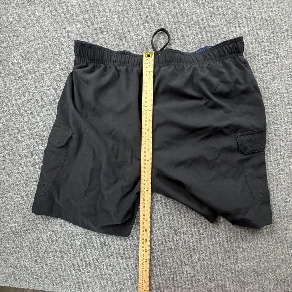 Berkley Jensen‎ Mens Cargo Shorts Black Drawstring Elastic Waist Casual L NWT